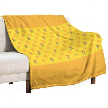 Sunflower Yellow Colorful Print – Cute Cartoon Beaver Taffy Floral Design Multi-functional Throw Blanket