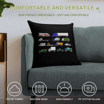 Trucks - The Kids' Picture Show Soft Warmth Comfort Throw Pillow