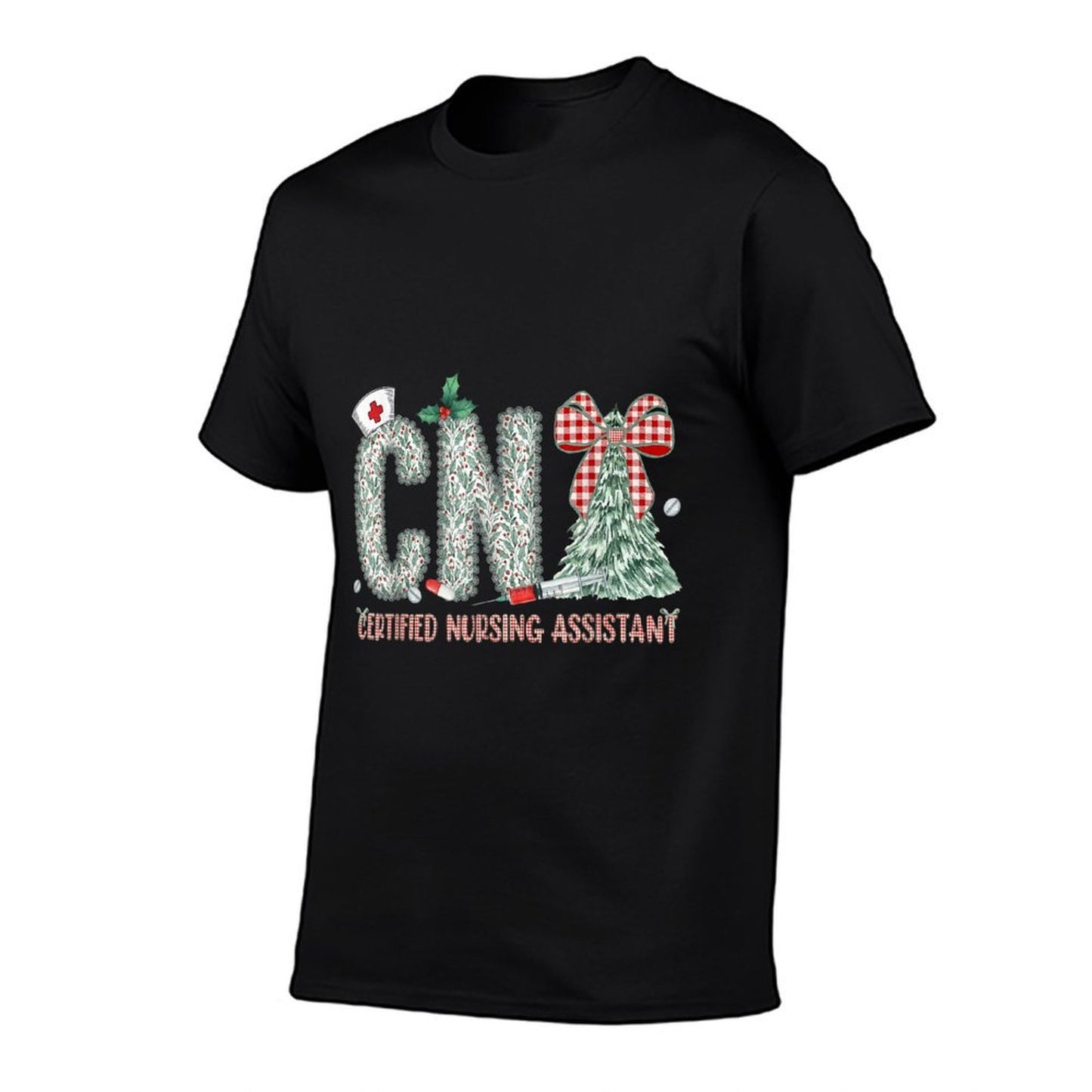 Coquette Preppy Christmas CNA Nurse Christmas Tree  Soft T-Shirt