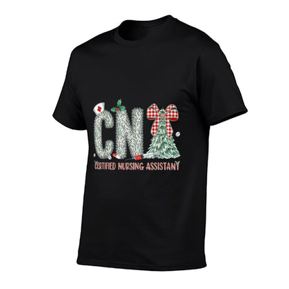 Coquette Preppy Christmas CNA Nurse Christmas Tree  Soft T-Shirt