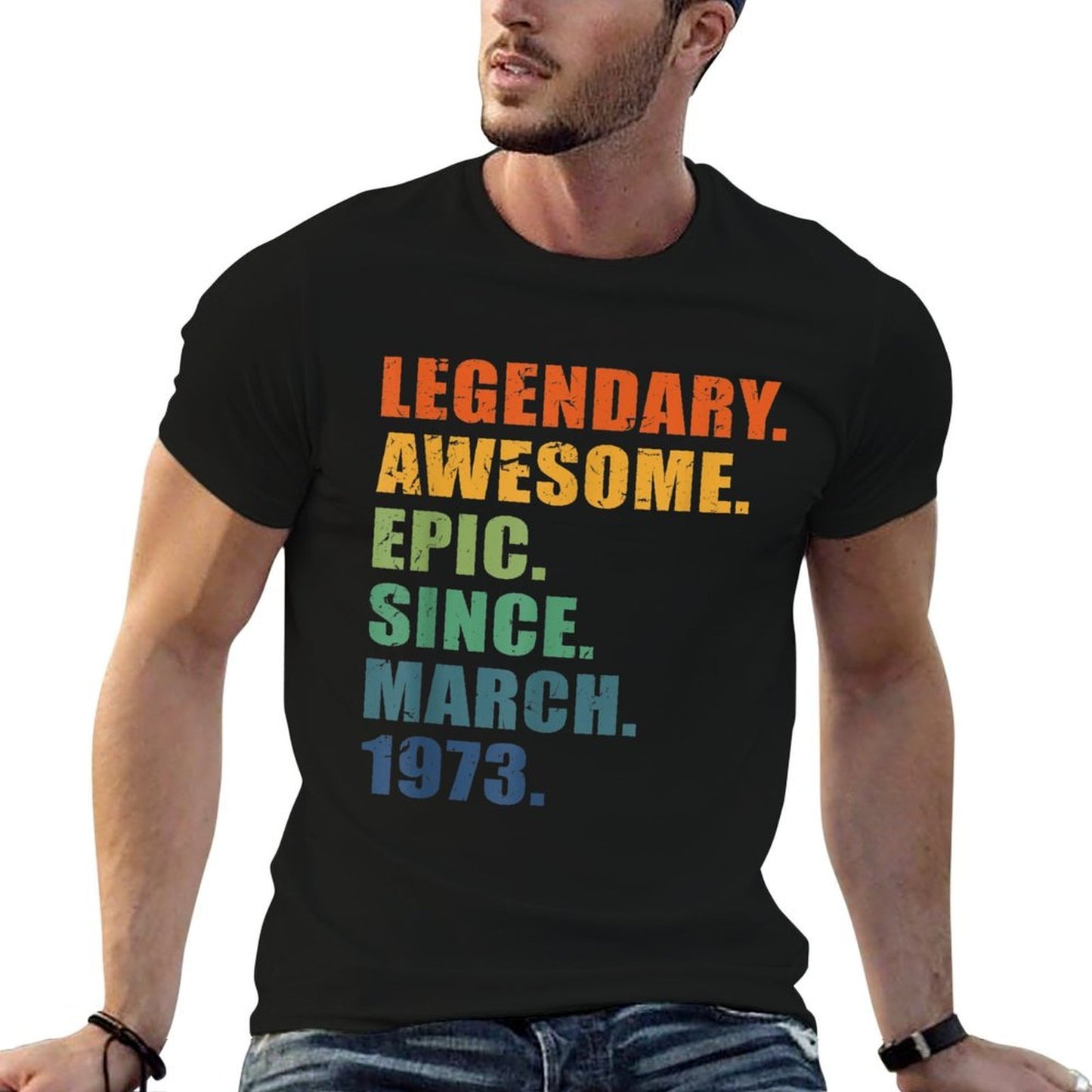 March 1973 50 Years Men Women Anniversary 50th Birthday  Eco-friendly Material T-Shirt