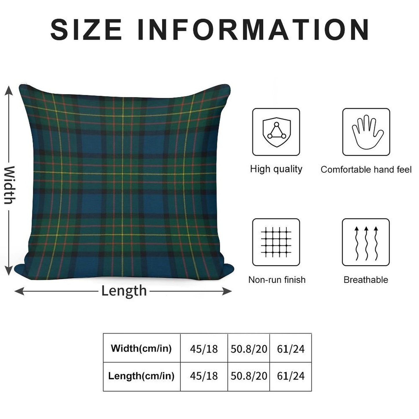 MacLaren Scottish Tartan Soft Fade-Resistant Throw Pillow