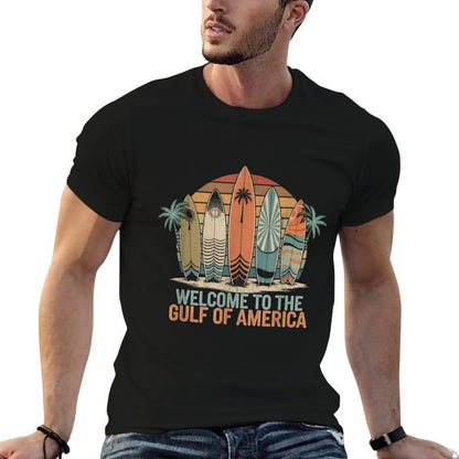 Gulf Of USA America Gift Men Women Flag Beach Wrinkle-resistant T-Shirt