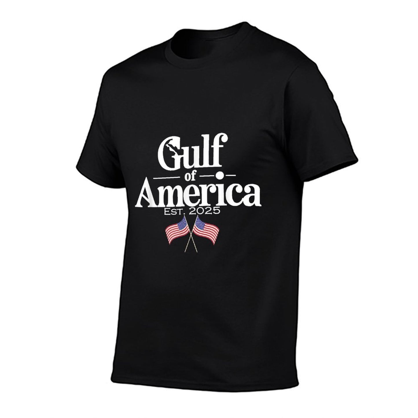 Gulf of United States of America Est 2025 USA American Flag Rolled Sleeves T-Shirt