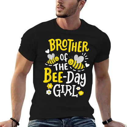Brother of The Bee-Day Girl Birthday Party Matching Family  Summer-ready Fabric T-Shirt