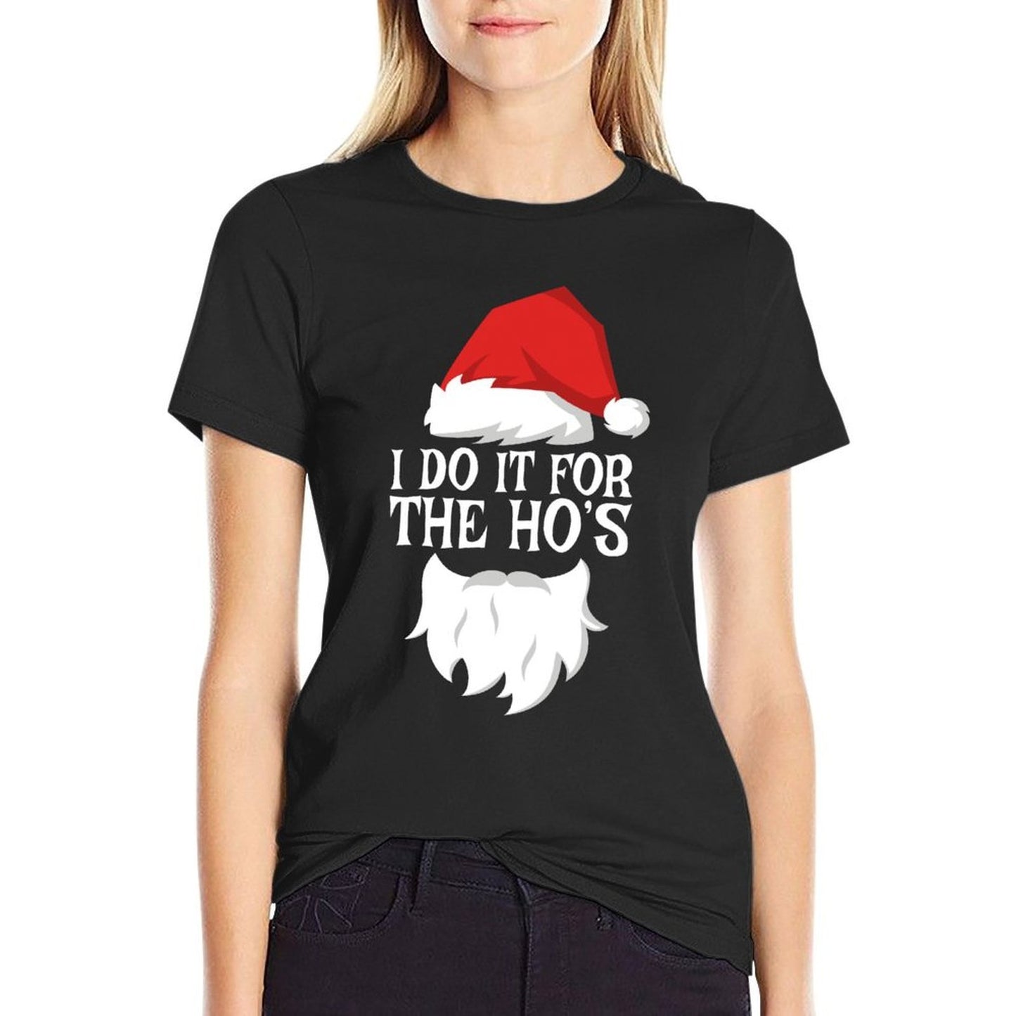 I Do It For The Hos Santa Christmas  Summer-ready Fabric T-Shirt