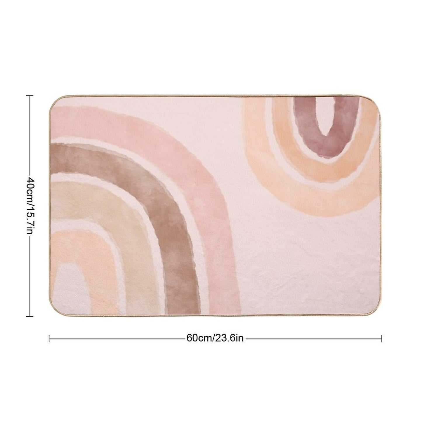 Boho Rainbow Shapes  Easy To Clean Bath Mat