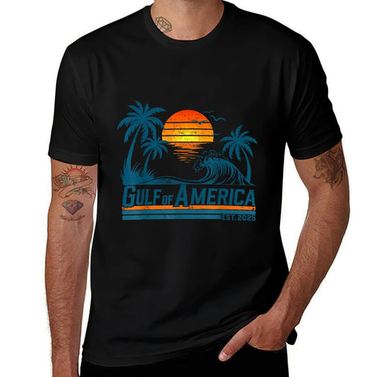 Retro Vintage Gulf Of US America 2025 American Gift Heathered Texture T-Shirt