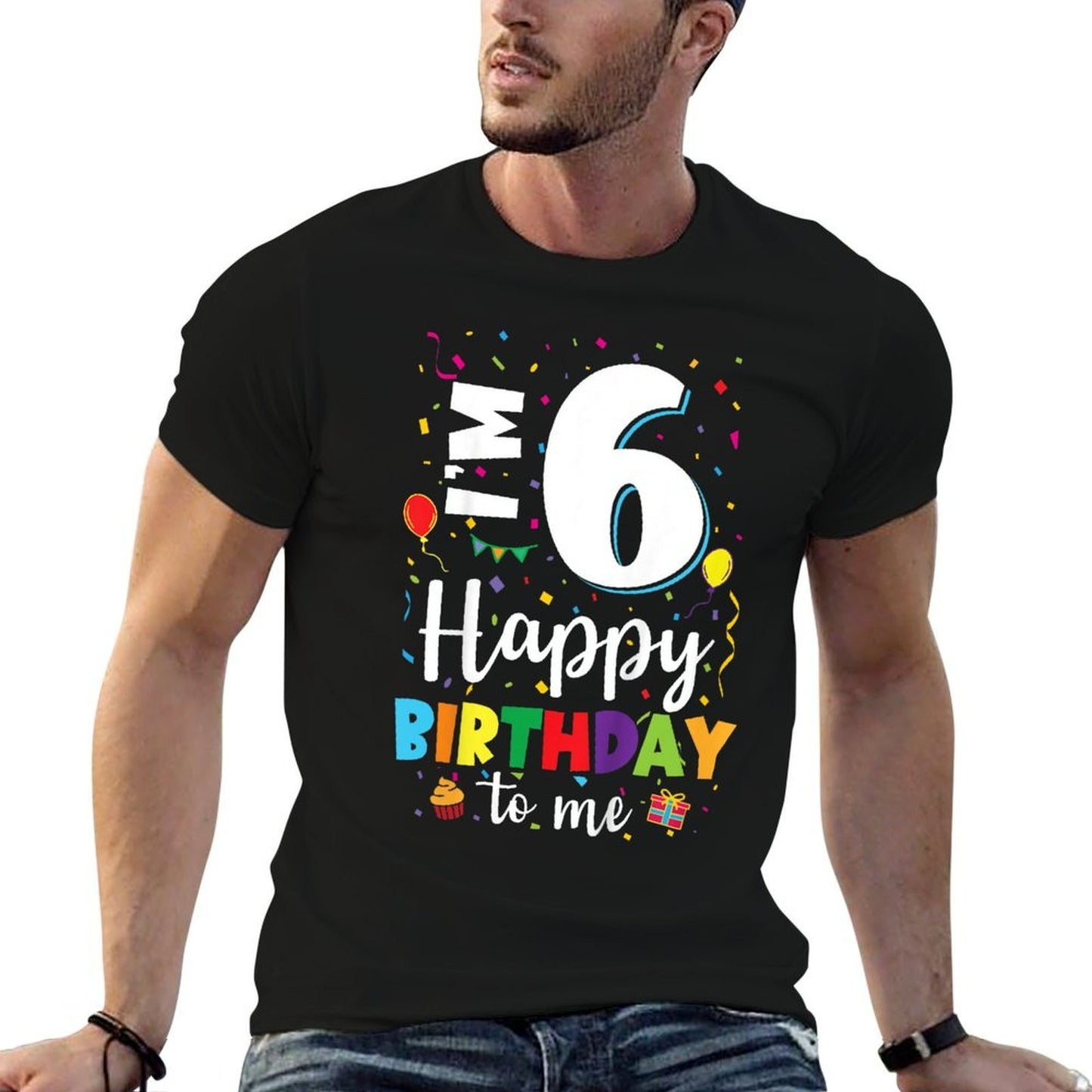 Kids 6th Birthday Happy Birthday 6yr Boys Girls 6 Years Old  Slim-fit Cut T-Shirt