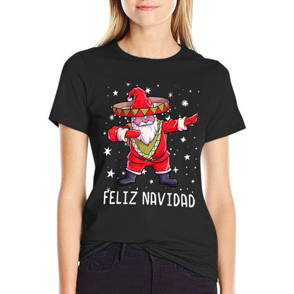 Christmas Sombrero Poncho Mexican Dabbing Santa  Relaxed-fit T-Shirt