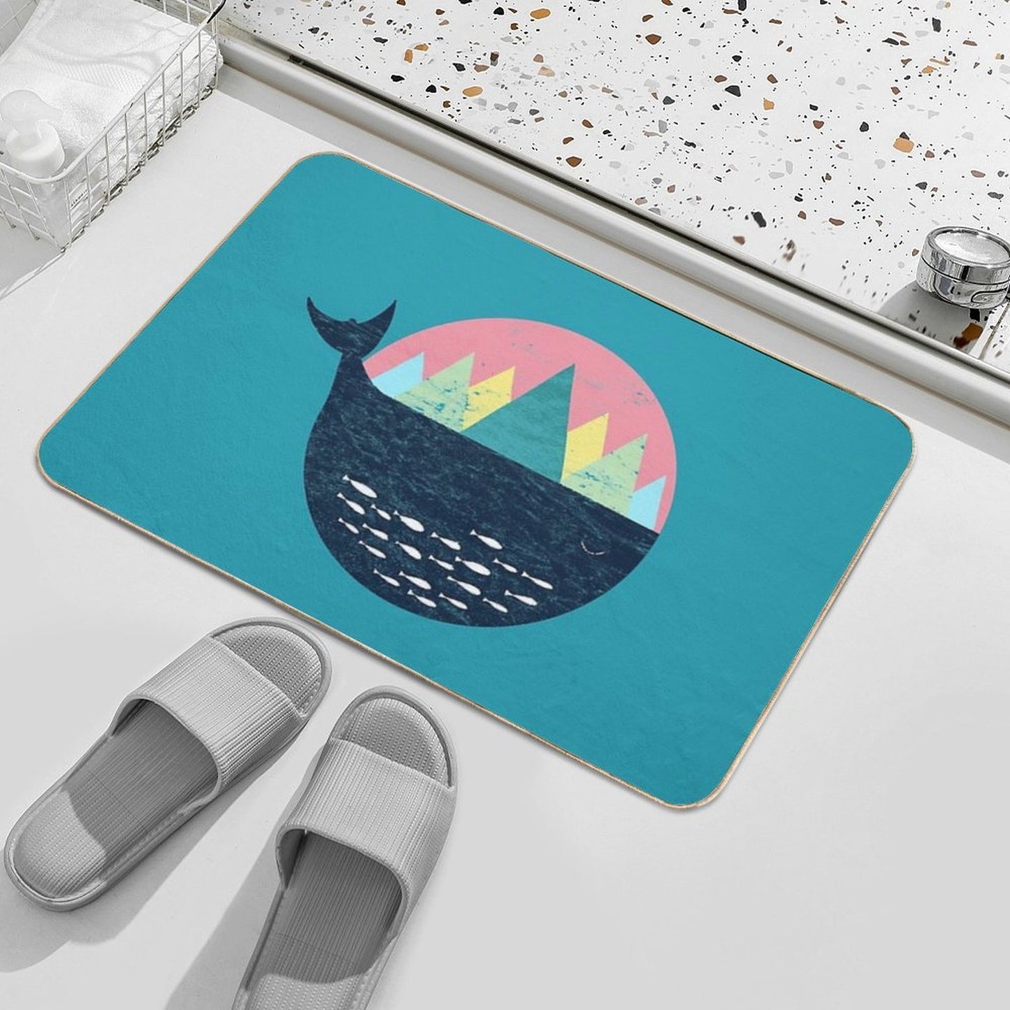Whale, Fjord, Norway Retro Gift And Souvenir  Versatile Bath Mat