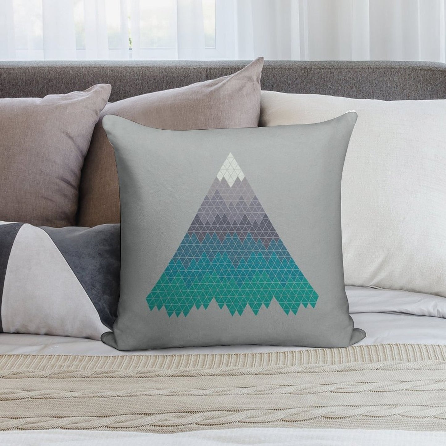 Many Mountains Soft Hidden Zipper Throw Pillow