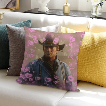 Arthur Morgan Hearts Soft High-Density Material Throw Pillow