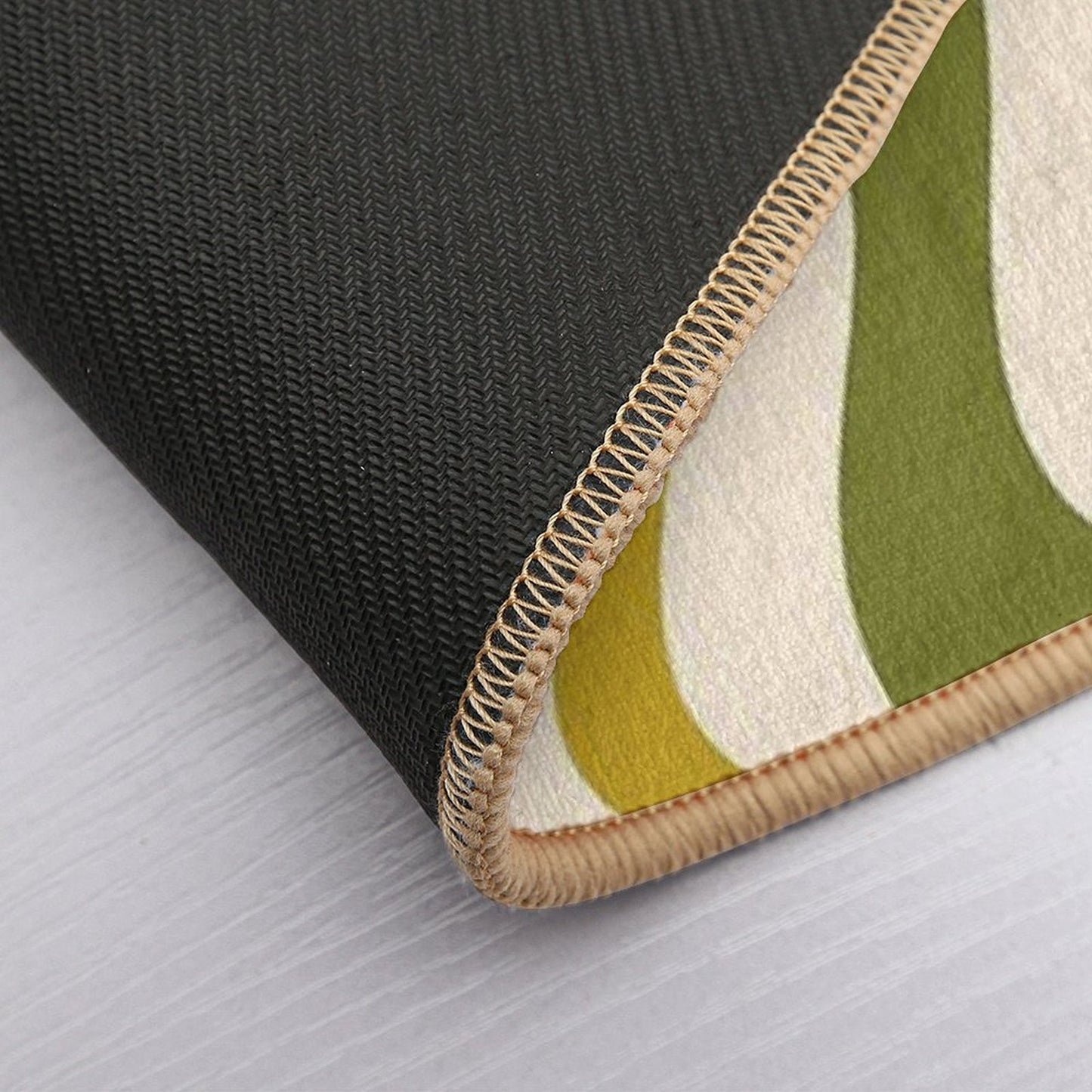 Liquid Swirl Retro Abstract Pattern in Mid Mod Colours on Cream  Versatile Bath Mat