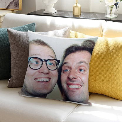 Ade Edmondson And Rik Mayall Soft Short Plush Fabric Throw Pillow