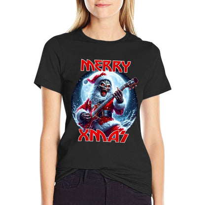 Merry Christmas Heavy Metal Band Death Metal Vintage Santa  Vintage-inspired T-Shirt