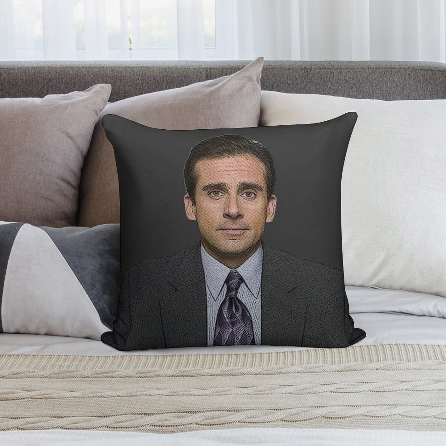 MICHAEL SCOTT Steve Carell The Office TV Show NBC Soft Style Accent Throw Pillow