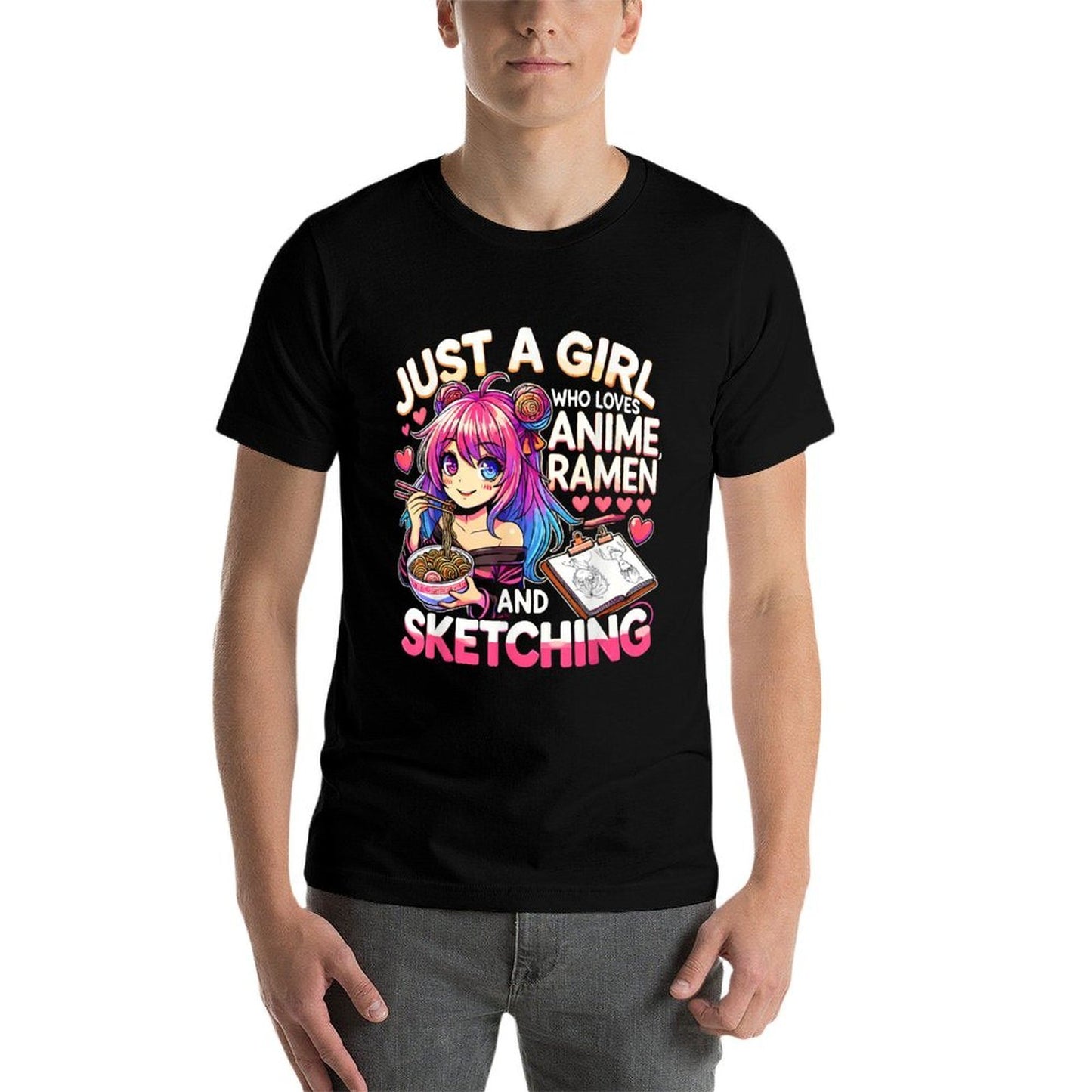 Just A Girl Who Loves Anime Ramen And Sketching, Japan Anime  Relaxed-fit T-Shirt