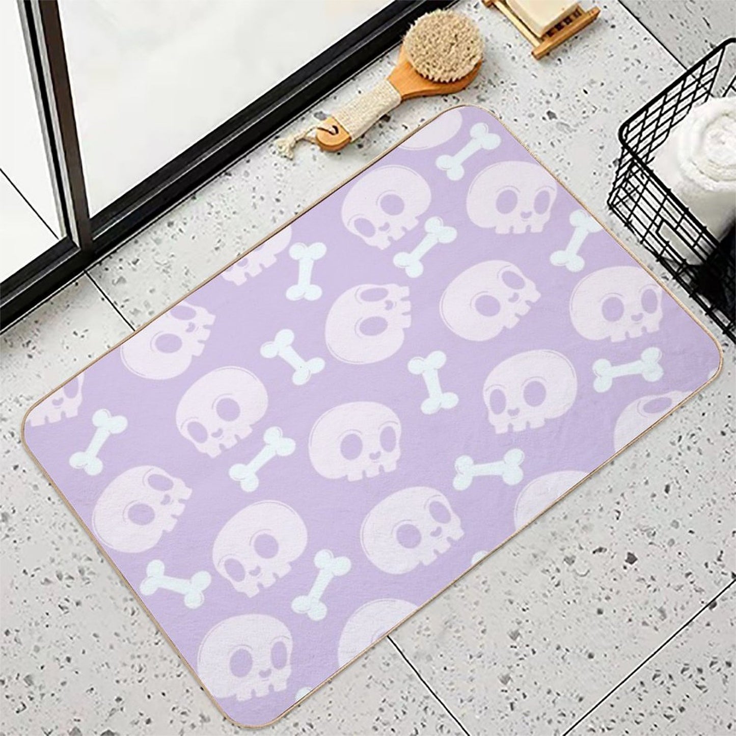 Bones An Skull  Fade-Resistant Bath Mat