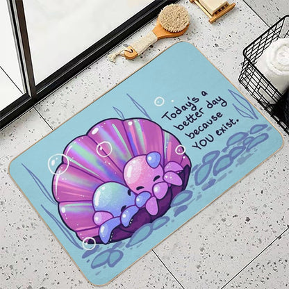 Today's A Better Day Because YOU Exist Cuddling Octopuses in Shell Durable Bath Mat