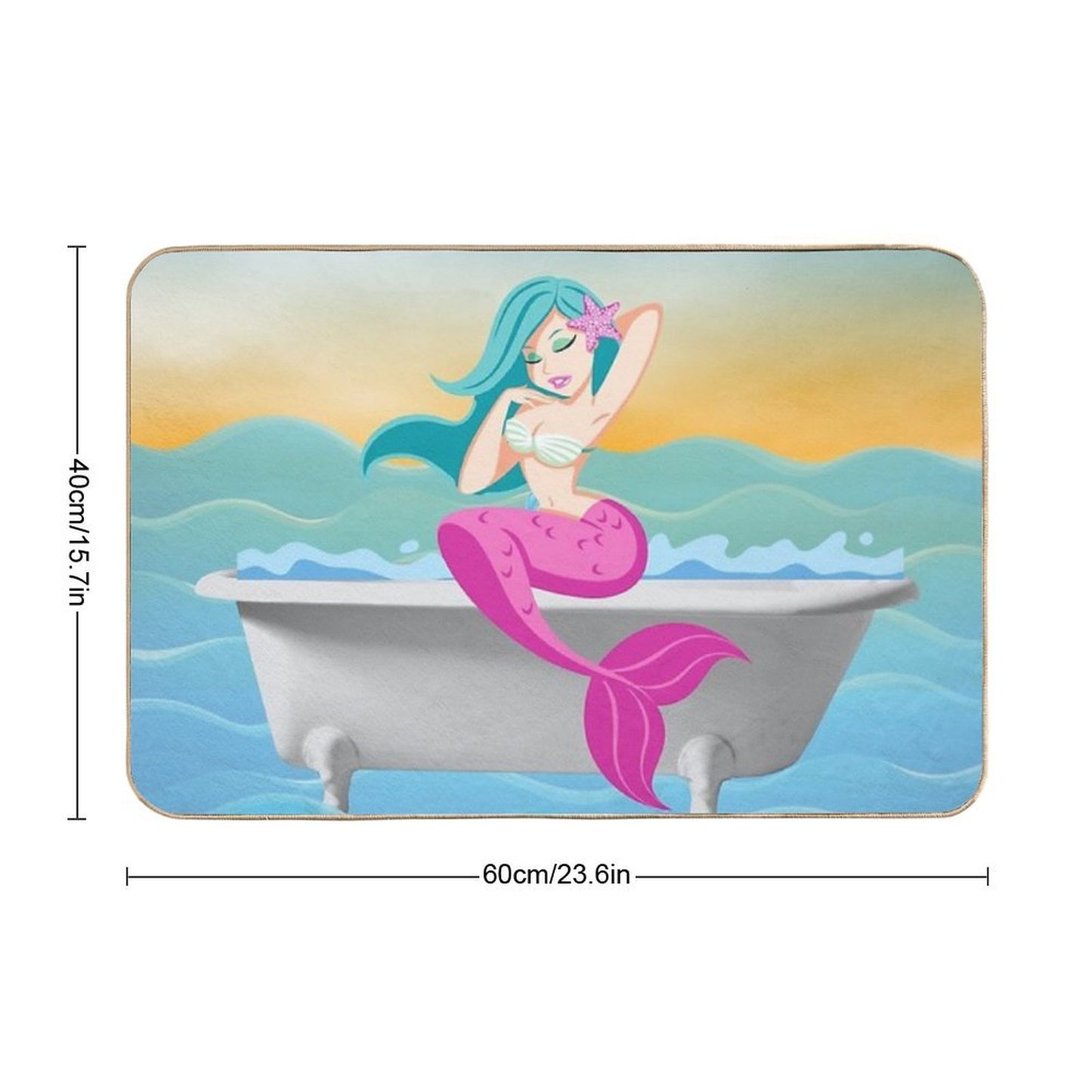 Mermaid in Bath  Pet-Safe Bath Mat