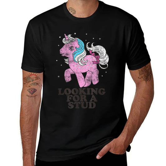 My Little Pony Retro Twilight Looking For A Stud Logo  Heathered Texture T-Shirt