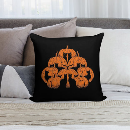 Pumpkin Cat Soft Fade-Resistant Throw Pillow