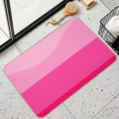 Bright Pink Minimalist Retro Colorful Stripes - Abstract Waves  Odorless Bath Mat
