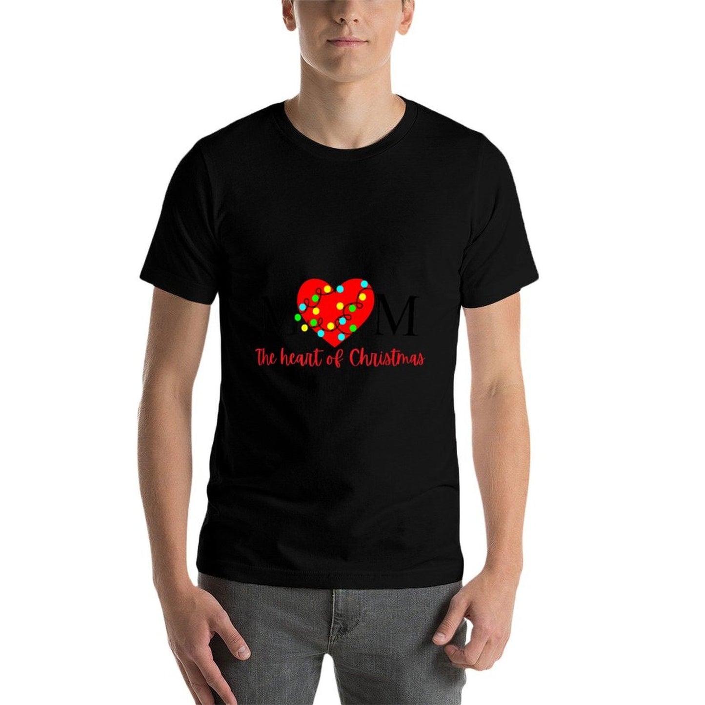 Mom The Heart of Christmas  Christmas Family Comfortable T-Shirt
