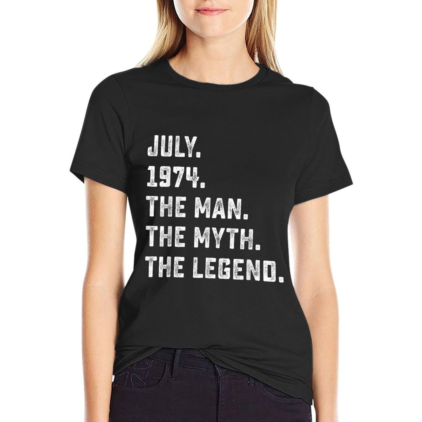 Man Myth Legend July 1974 50th Birthday Gift 50 Years Old  Oversized Silhouette T-Shirt