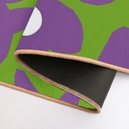 Iconic Retro Scandinavian Summer Flowers in Green And Purple  Versatile Bath Mat