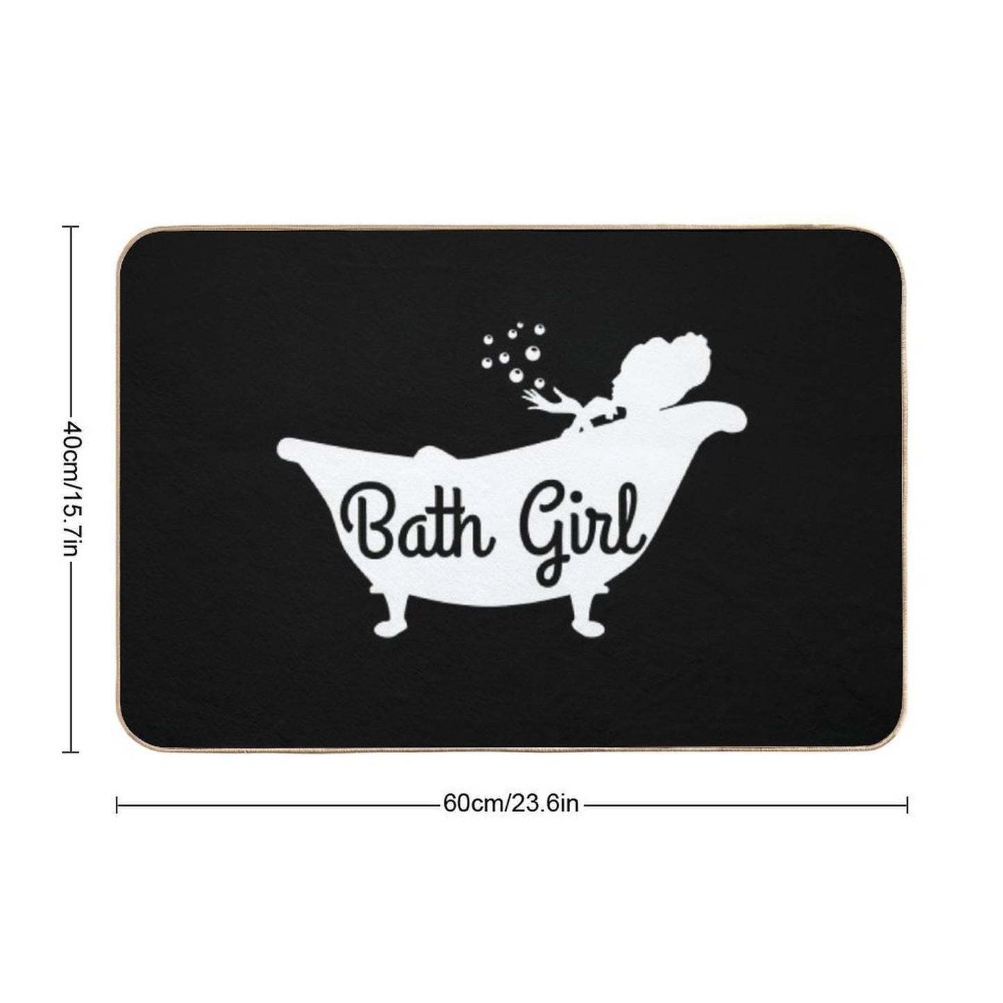 Cute Bath Girl Pun for A Bad Girl  Pet-Safe Bath Mat
