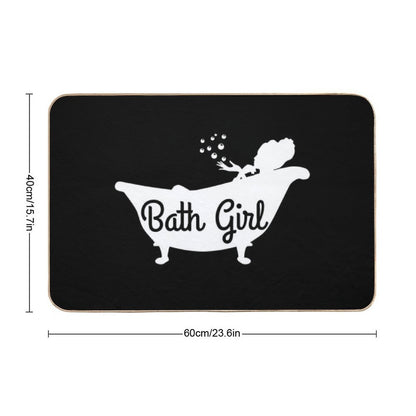 Cute Bath Girl Pun for A Bad Girl  Pet-Safe Bath Mat