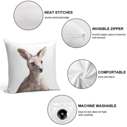 Little Kangaroo Soft Skin-Friendly Throw Pillow