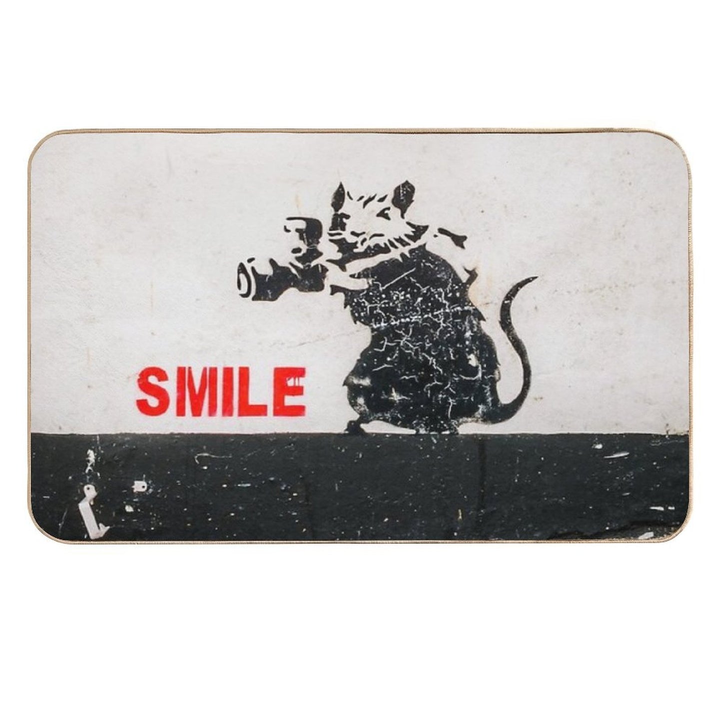 BANKSY Paparazzi Rat SMILE Durable Bath Mat
