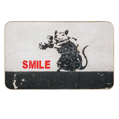 BANKSY Paparazzi Rat SMILE Durable Bath Mat