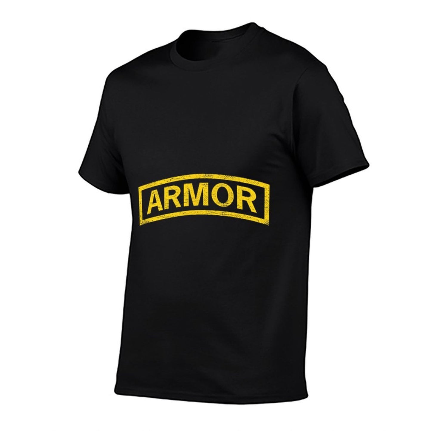 GS Military Designs Army Armor Tab on Front, Branch Insignia on Back Black Unisex-Adults  Soft T-Shirt