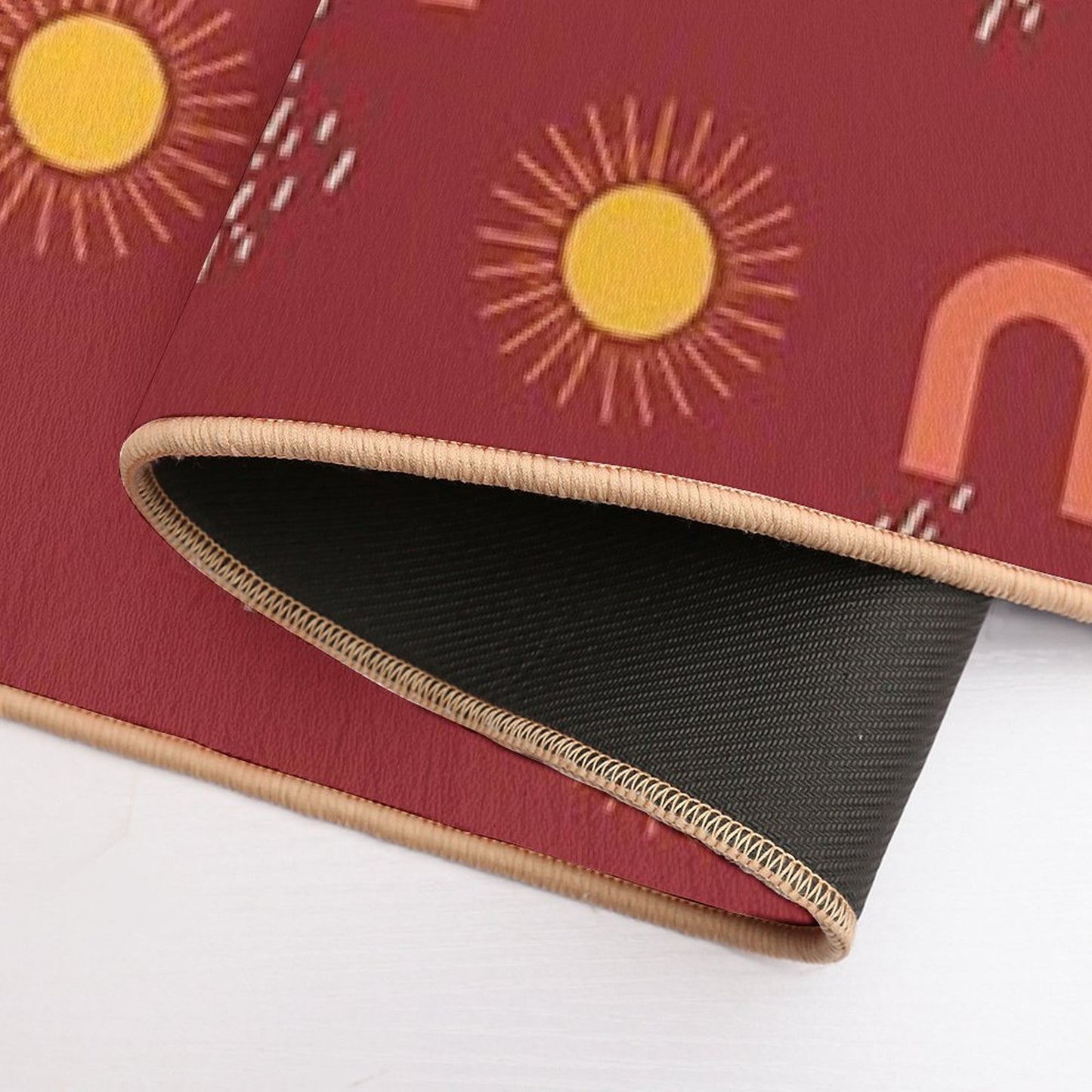 Boho Sun Abstract Line Drawing  Odorless Bath Mat