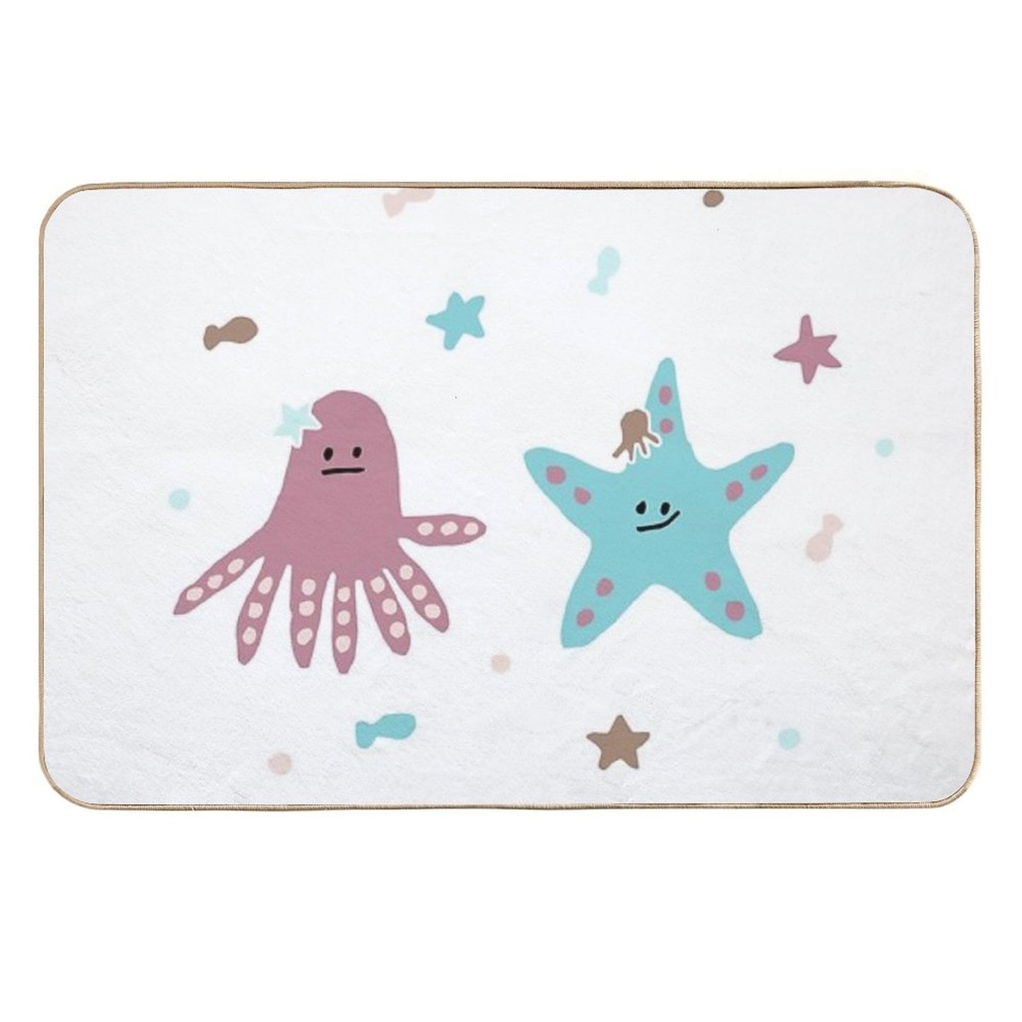 Octopus And Starfish Friends  Eco-Friendly Bath Mat