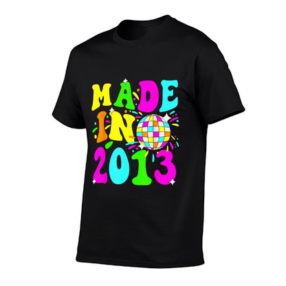 Groovy Made In 2013 Glowing 12 12th Birthday Party Matching  Easy-care T-Shirt