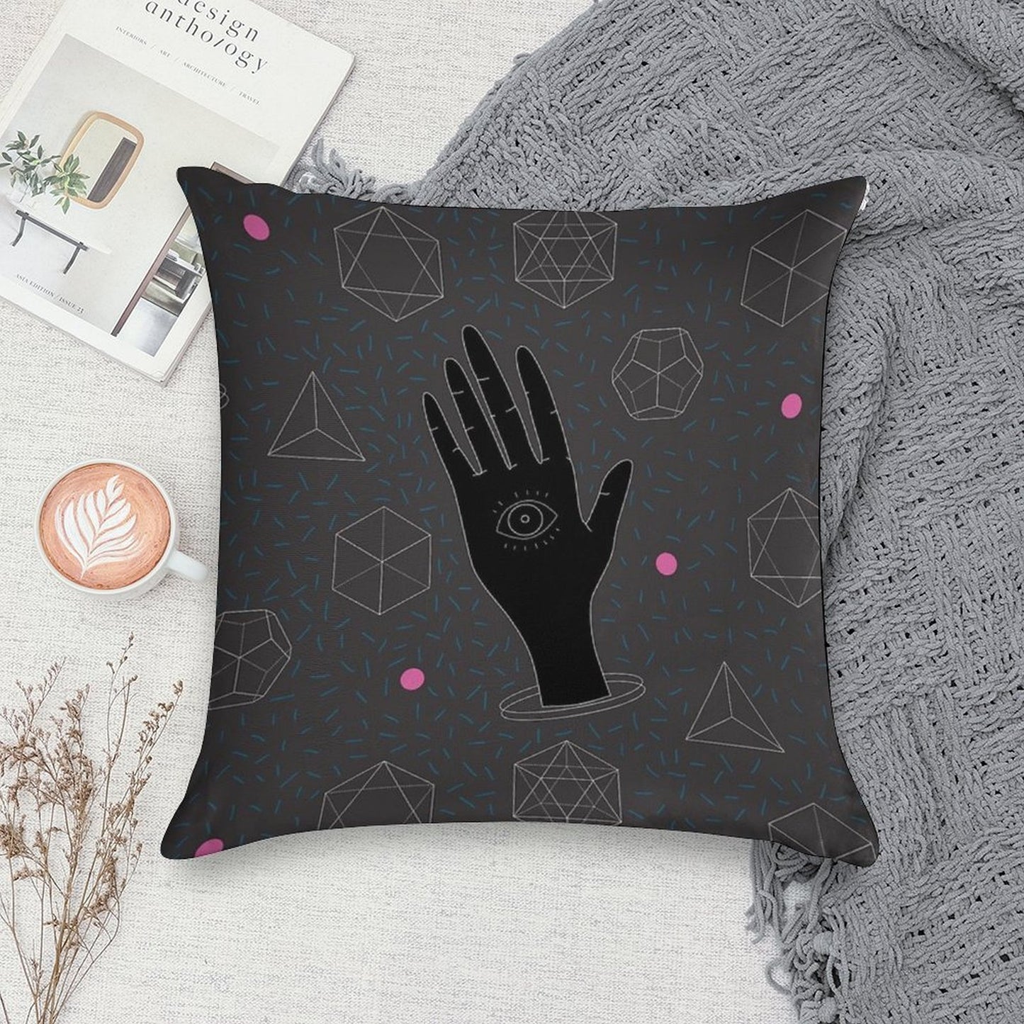 Sacred Geometry Soft Short Plush Fabric Throw Pillow