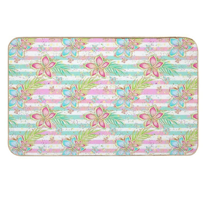 Hibiscus Flowers  Absorbent Bath Mat
