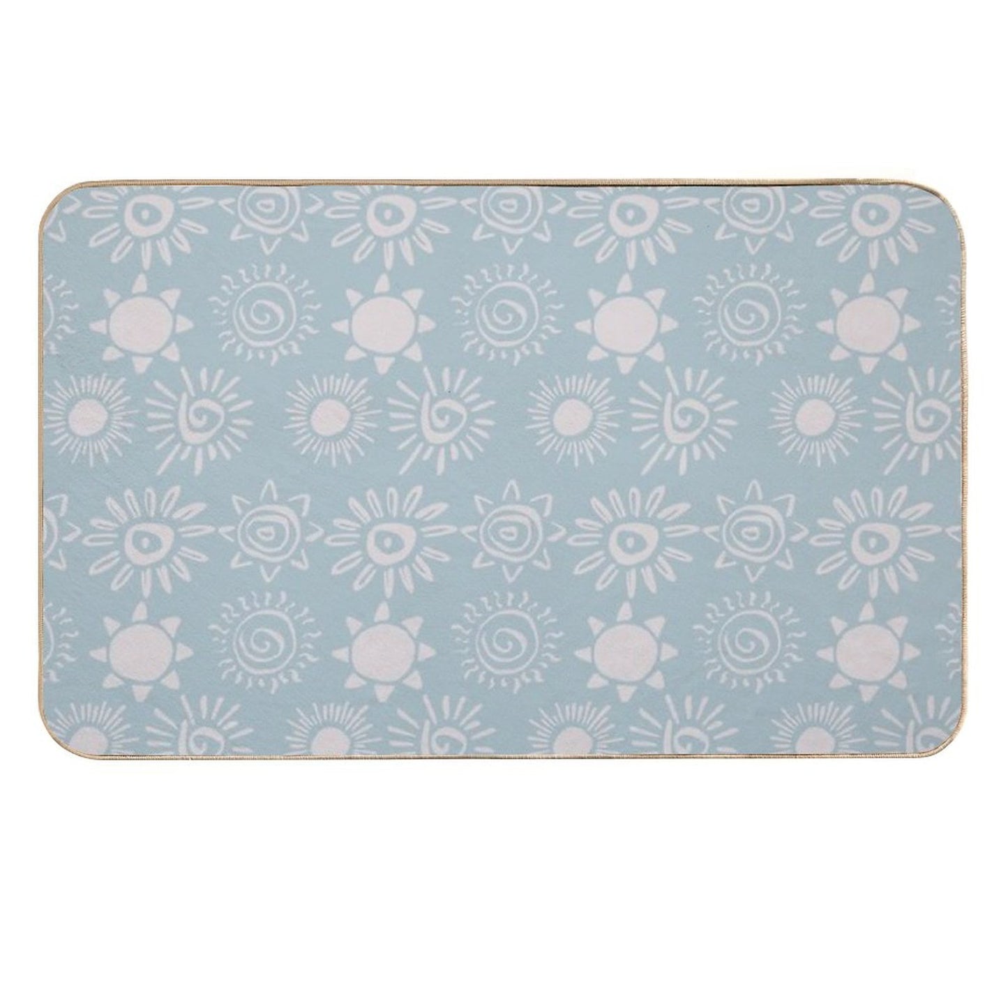 Magical Sun Bohemian Dreamy Aesthetic In Muted Colors Sky Blue  Slip-Resistant Bath Mat