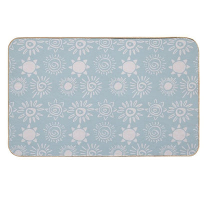 Magical Sun Bohemian Dreamy Aesthetic In Muted Colors Sky Blue  Slip-Resistant Bath Mat