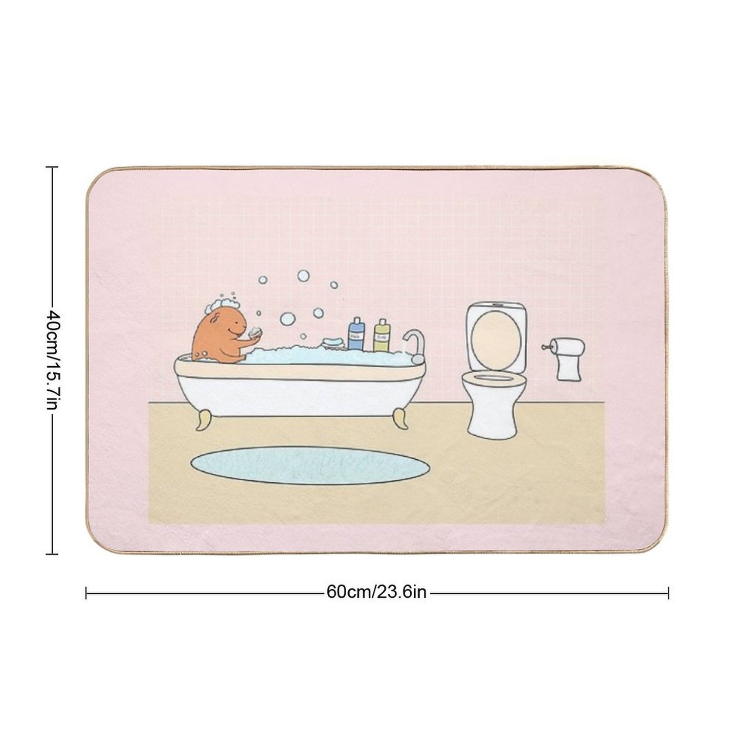 Guinea Pig Taking A Bath  Long-Lasting Bath Mat