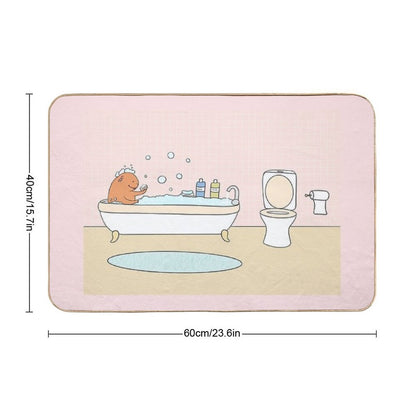Guinea Pig Taking A Bath  Long-Lasting Bath Mat