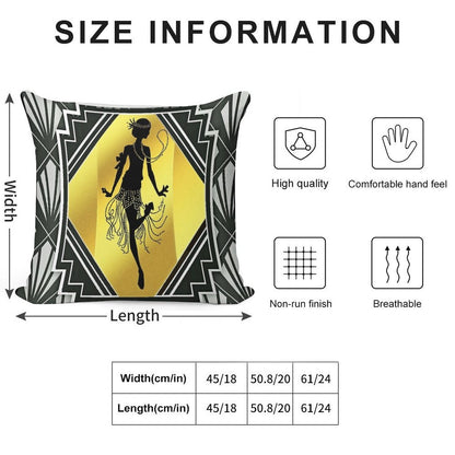 Art Deco Flapper Roaring 20's Gatsby Style Print Soft High-Density Material Throw Pillow