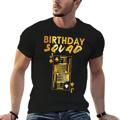 Happy Birthday Squad Jack Poker Best Party Gold Gift Black  Heathered Texture T-Shirt
