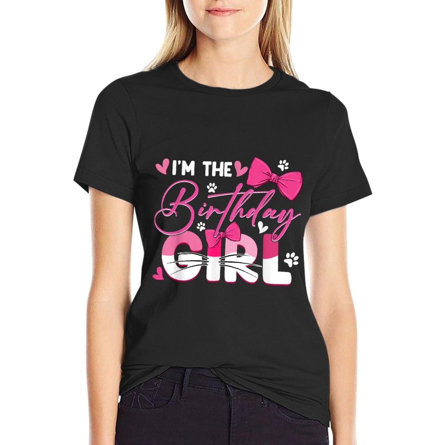 I'm The Birthday Girl Cat Kitty Family Matching Party  Graphic-printed T-Shirt