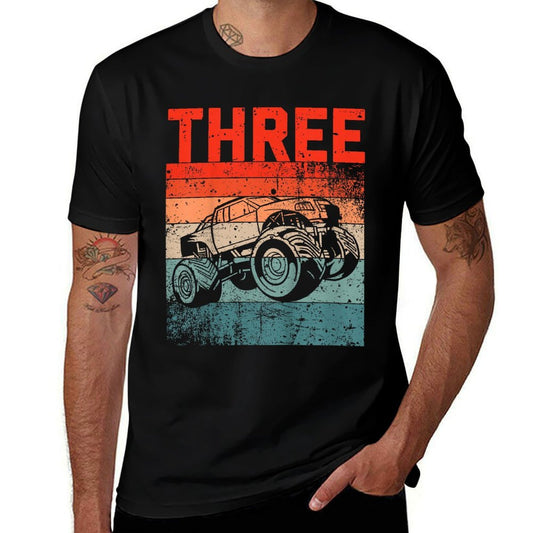 3 Year Old 3rd Birthday Monster Truck Boys Girls Kid  Quick-drying T-Shirt